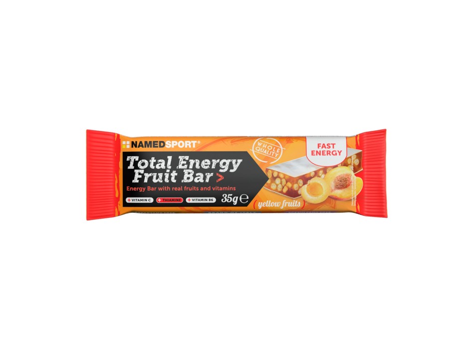 Total Energy Fruit Bar NAMEDSPORT Barretta Energetica Frutta Cereali Pesca e Alb