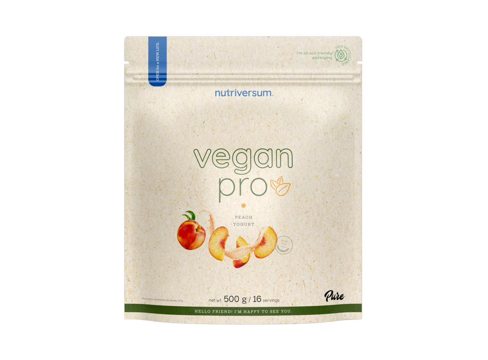 Vegan Pro Nutriversum Proteine Vegetali Isolate Pisello e Riso 500g Pesca Yogurt