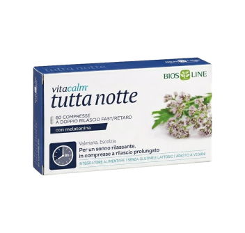 Vitacalm Tutta Notte con Melatonina Bios Line integratore sonno 60 compresse