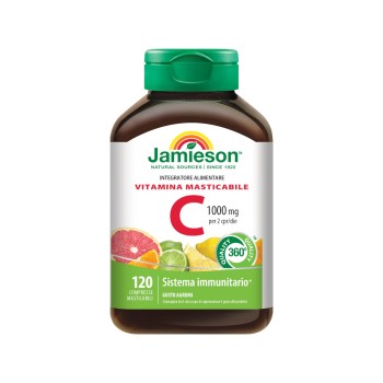 Vitamina C 1000 Jamieson Integratore Masticabile per Sistema Immunitarie agrumi
