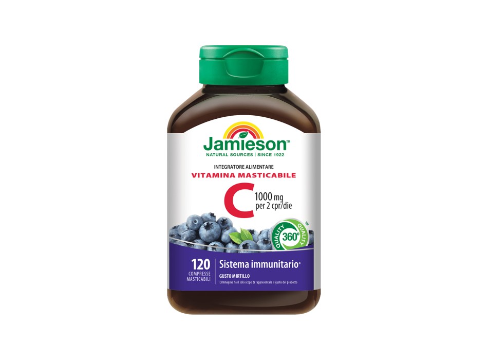 Vitamina C 1000 Jamieson Integratore Masticabile per Sistema Immunitarie mirtill