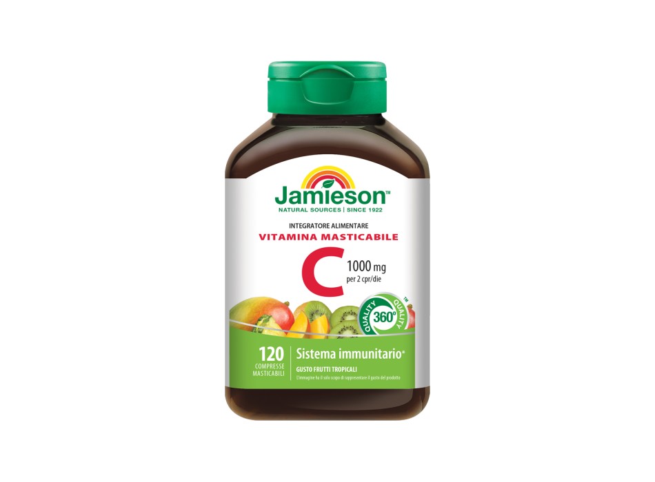 Vitamina C 1000 Jamieson Integratore Masticabile per Sistema Immunitarie tropica
