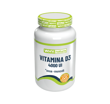 Vitamina D3 4000 UI Why Nature alto dosaggio difese immunitarie ossa 60 cpr