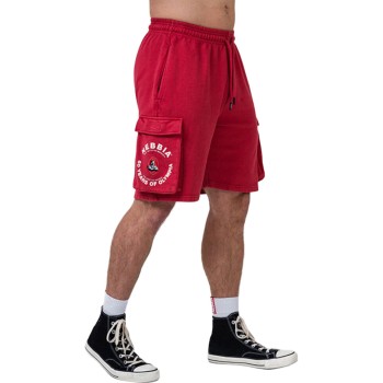Washed Loose Fit Cargo Shorts Legacy Nebbia Pantaloncini Ampi Bodybuilding Rosso