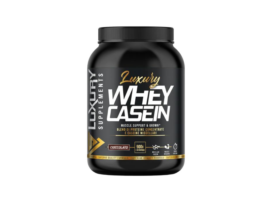 Whey Casein Luxury Supplements Proteine Rilascio Graduale Caseina 900g Cioccolat