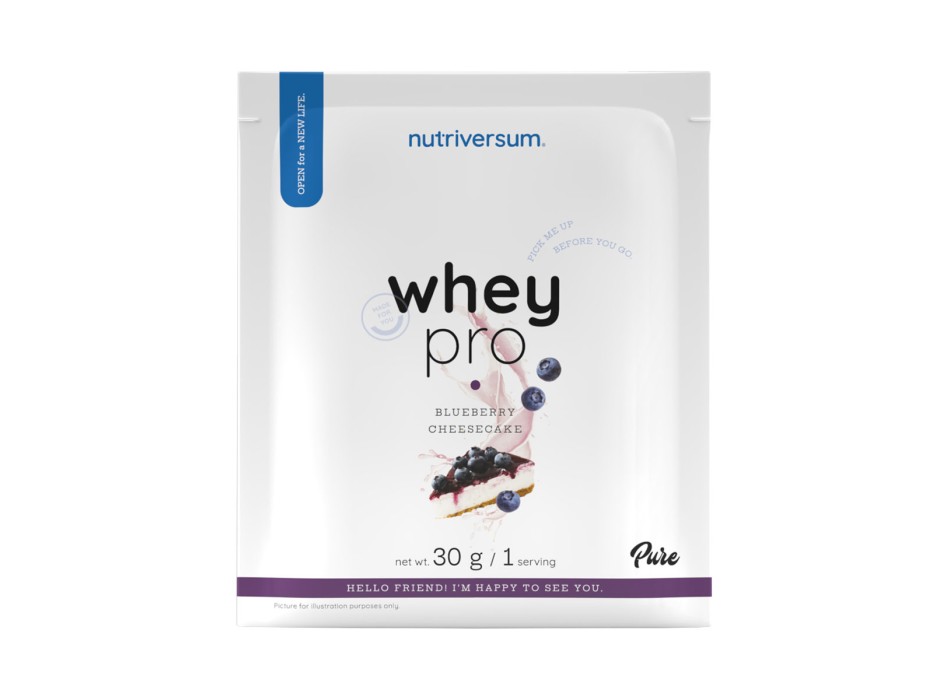 Whey Pro Nutriversum Bustina Monodose Proteine del Siero di Latte 30g Bluberry