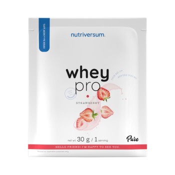 Whey Pro Nutriversum Bustina Monodose Proteine del Siero di Latte 30g Fragola