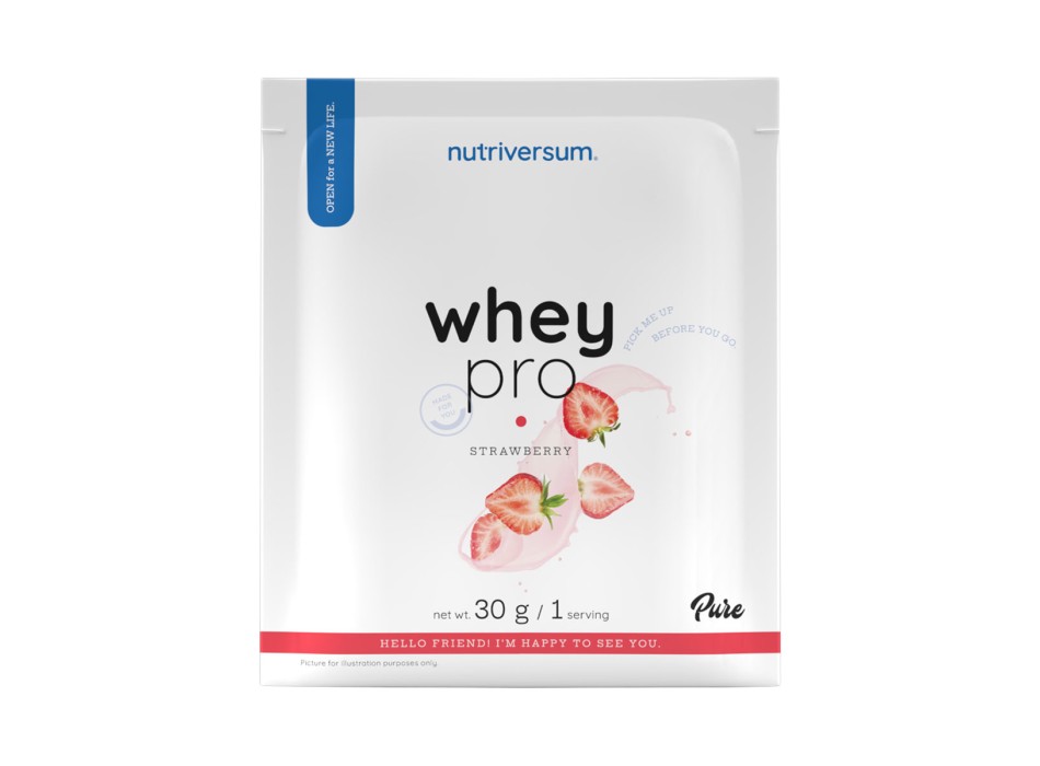 Whey Pro Nutriversum Bustina Monodose Proteine del Siero di Latte 30g Fragola