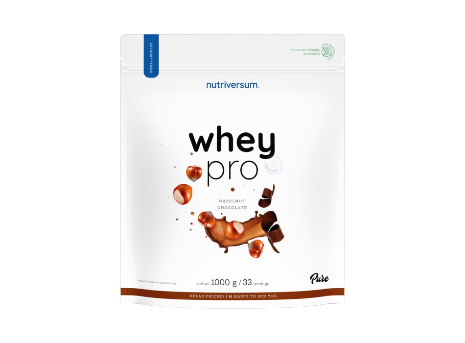 Whey Pro Nutriversum Proteine del Siero di Latte 1000g Cioccolato e Nocciola
