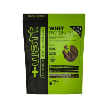 Whey Protein 90 +Watt proteine isolate del siero di latte 750g Doypack Cacao