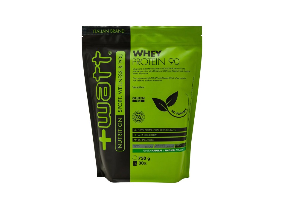 Whey Protein 90 +Watt proteine isolate del siero di latte 750g Doypack Neutro