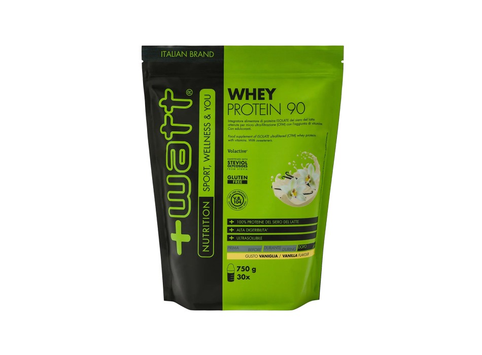 Whey Protein 90 +Watt proteine isolate del siero di latte 750g Doypack Vaniglia