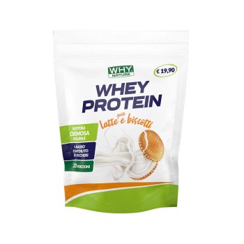 Whey Protein Why Nature proteine siero latte concentrate 400g Latte Biscotti