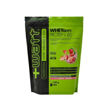 Wheyghty Protein 80 +Watt proteine whey concentrate Fragola750g Doypack