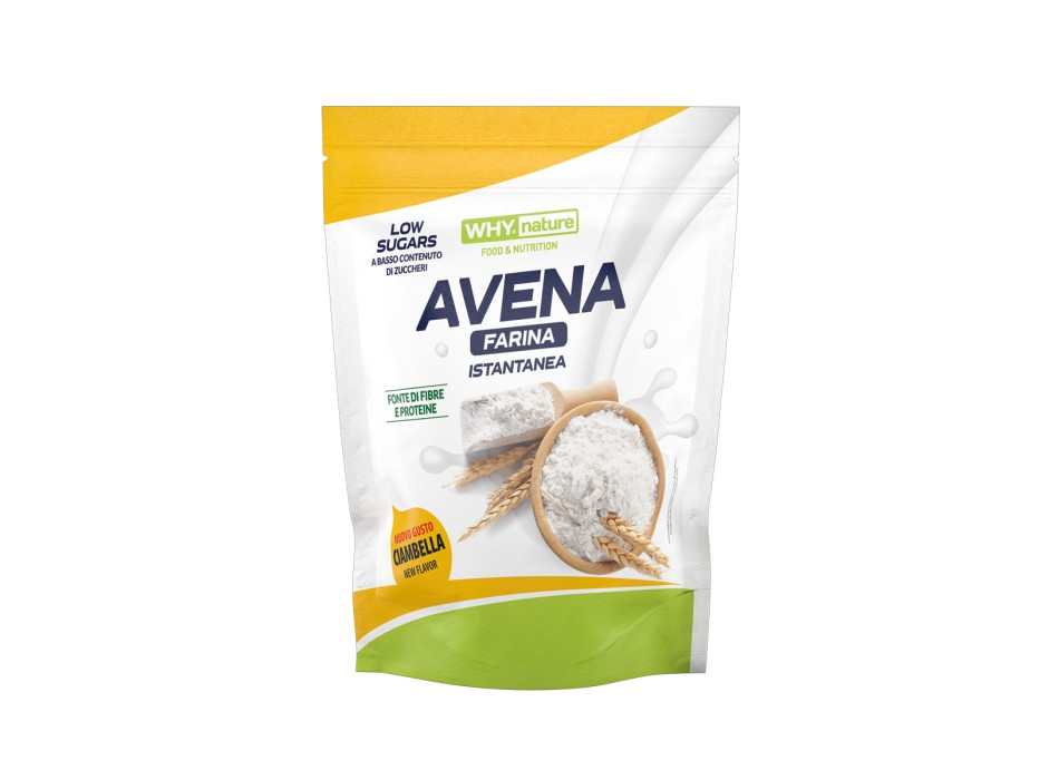 Why Nature Avena Farina Istantanea 1kg senza glutine Ciambella