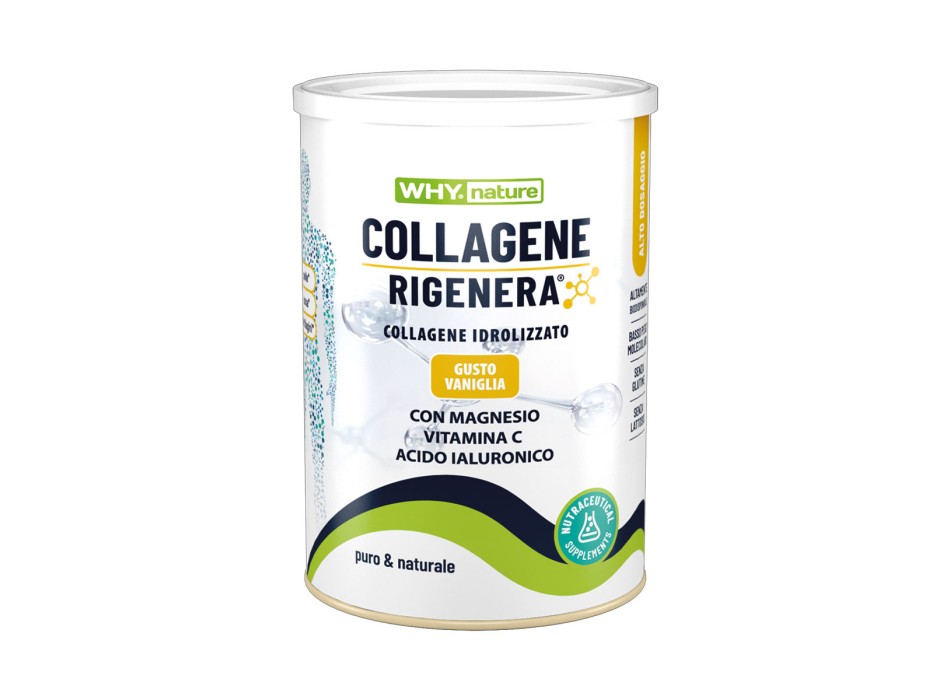 Why Nature Collagene Rigenera polvere idrolizzata acido ialuronico 330g Vaniglia