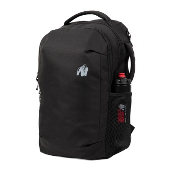Zaino sportivo Gorilla Wear Akron nero con logo bianco spallacci imbottiti