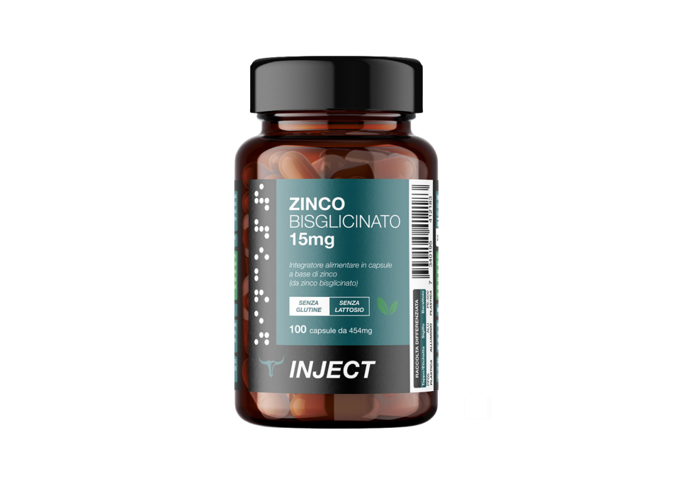 Zinco Bisglicinato 15mg Inject Nutrition zinco difese immunitarie 100cps